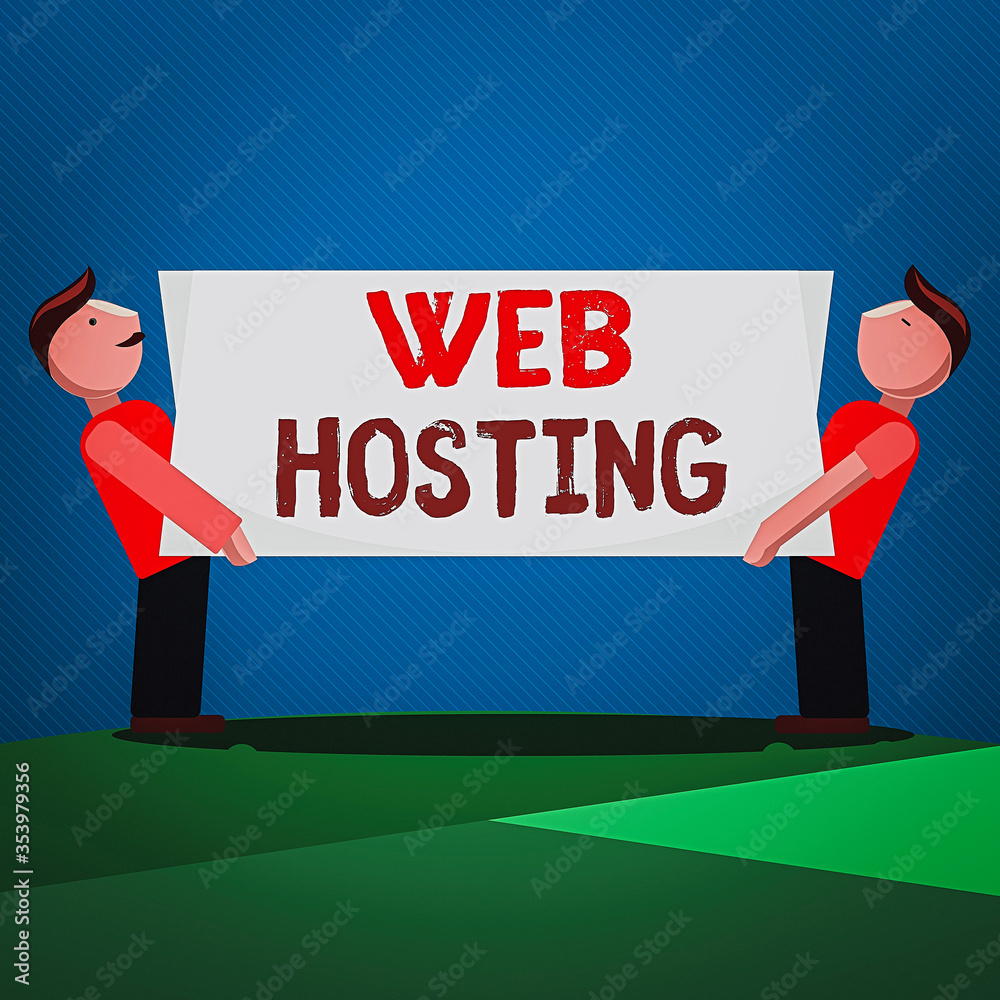 Poster handwriting text web hosting. conceptual photo business allowing access to a server to store data in
