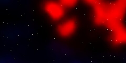 Dark Red vector background with small and big stars. Blur decorative design in simple style with stars. Pattern for websites, landing pages.