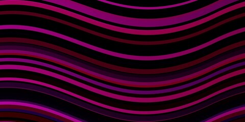 Dark Pink vector layout with curves. Abstract gradient illustration with wry lines. Smart design for your promotions.