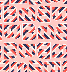 Fototapeta premium Stylish Seamless pattern in big “ B ” typo decoration with colorful stripe , Design for fashion, fabric,web ,wallpaper wrapping and all prints