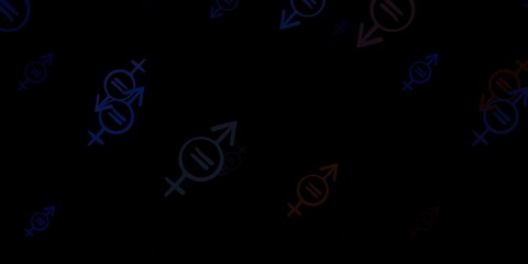 Dark Blue, Yellow vector template with businesswoman signs.