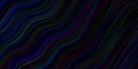 Obraz premium Dark Blue, Green vector background with lines. Brand new colorful illustration with bent lines. Design for your business promotion.