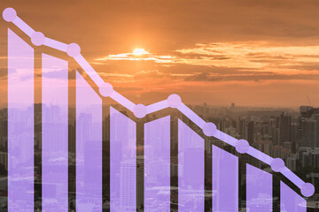 Recession and crisis concept with decline chart