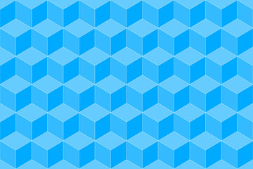 Cube square box Grid tile with soft light sky blue background for use as technology background.