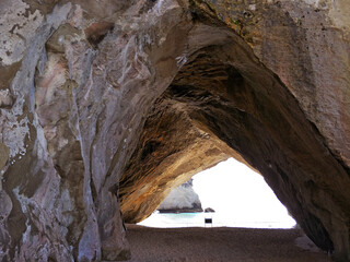 See though Cathedral cove