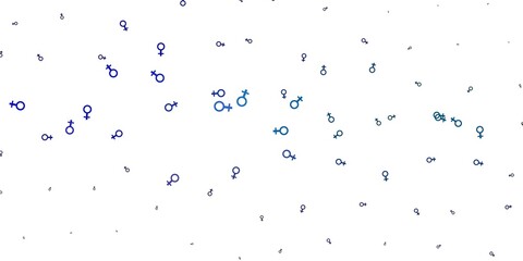 Light Blue, Red vector backdrop with woman's power symbols.