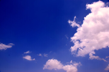 Beautiful blue sky and white cloud background.