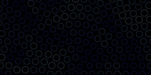 Dark BLUE vector background with bubbles. Illustration with set of shining colorful abstract spheres. Pattern for websites.