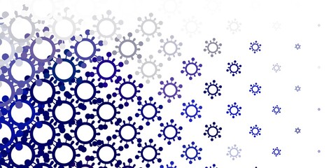 Light BLUE vector pattern with coronavirus elements.