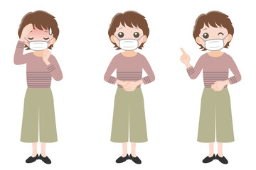 マスクをした女の人