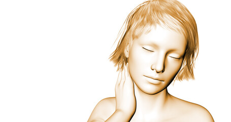 neck pain 3d illustration