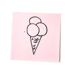 Isolated sticker with the image of the ice cream symbol on a white background