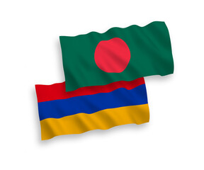 Flags of Armenia and Bangladesh on a white background