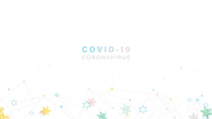 Coronavirus 2019-nCoV concept. Abstract polygonal and connecting dots background. Vector illustration
