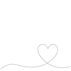 Heart background line drawing, vector illustration