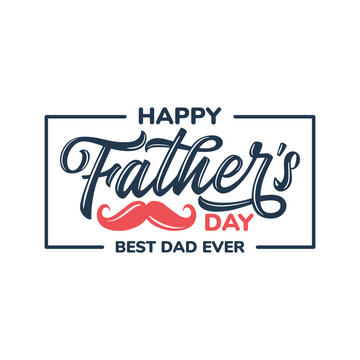 Happy Father’s Day Calligraphy greeting card.Greetings and presents for Father's Day.Vector illustration EPS 10