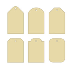 Vector image of a gift price tag. An empty label without a thread.