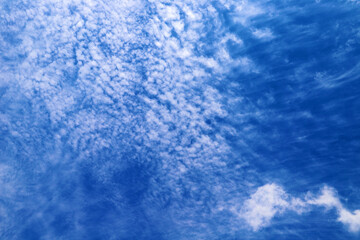 Fototapeta na wymiar 空に浮かぶうろこ雲　背景素材