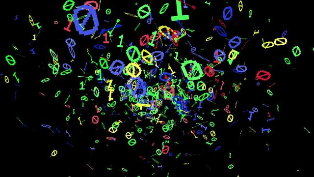 1s and 0s Programing Computer Code Technology in a Seamless Particle Loop - Big Data Systems