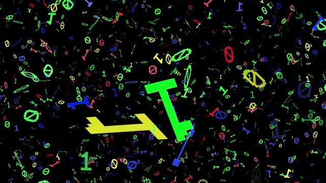 1s and 0s Programing Computer Code Technology in a Seamless Particle Loop - Big Data Systems