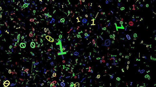 1s and 0s Programing Computer Code Technology in a Seamless Particle Loop - Big Data Systems