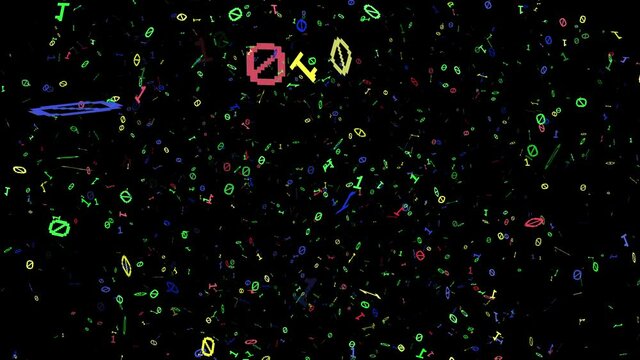 1s and 0s Programing Computer Code Technology in a Seamless Particle Loop - Big Data Systems