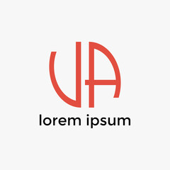 ABSTRACT FLAT LOGO VA MONOGRAM DESIGN VECTOR