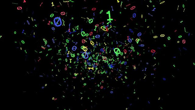 1s and 0s Programing Computer Code Technology in a Seamless Particle Loop - Big Data Systems