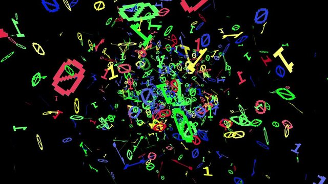 1s and 0s Programing Computer Code Technology in a Seamless Particle Loop - Big Data Systems