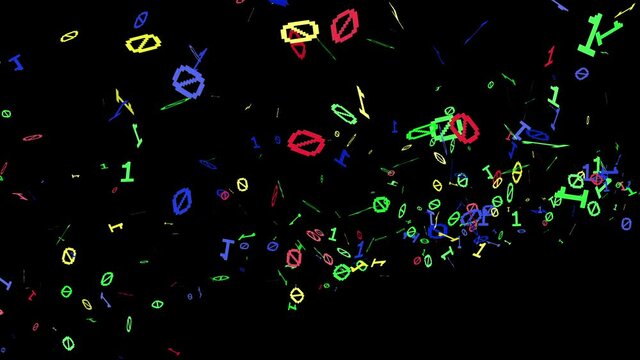 1s and 0s Programing Computer Code Technology in a Seamless Particle Loop - Big Data Systems