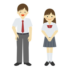 夏服を着た学生  / vector eps	