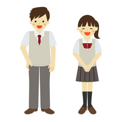 夏服を着た学生   / vector eps	