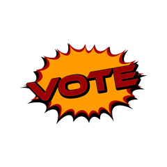 Comic text speech bubble Vote isolated on white background