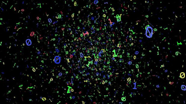 1s and 0s Programing Computer Code Technology in a Seamless Particle Loop - Big Data Network Systems
