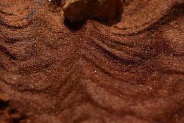 close up of brown sand in thambapnni wilpattu Sri Lanka