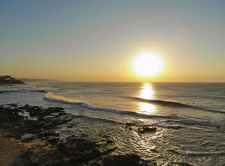 Aerial Sunrise over the famous Granny pool in Ballito South Africa