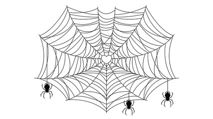 Spider Web Halloween Background Design Elements Spooky Scary Horror Decor Vector