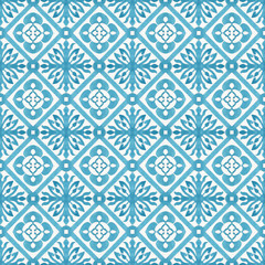 Obraz premium Watercolor hand drawn maroccan tiles seamless pattern.