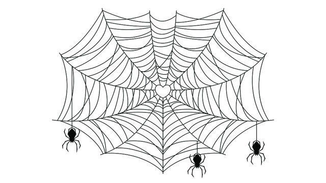 Spider Web Halloween Background Design Elements Spooky Scary Horror Decor Vector