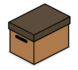 paper box / cartoon vector and illustration, isolated on white background