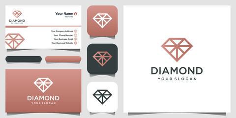 Diamond logo. Excellent jewelry logo. icon and business card