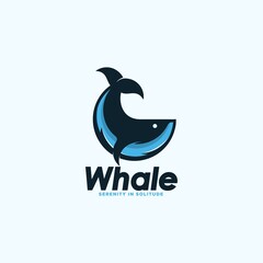 Vector whale logo design template