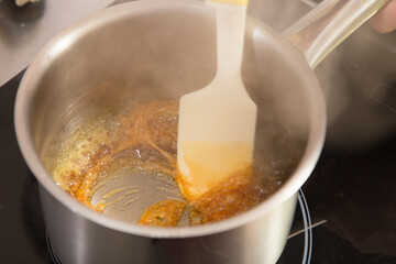 The process of making jelly from natural fruits.