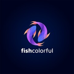 Fish Colorful Design concept Illustration Vector Template. Suitable for Creative Industry, Multimedia, entertainment, Educations, Shop, and any related business