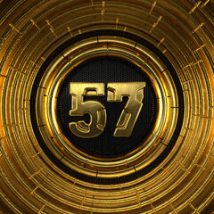 Gold number fifty-seven years celebration
