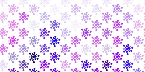 Light Purple, Pink vector pattern with coronavirus elements.