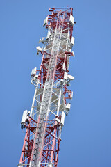 Fragment of a mast with cellular communication equipment