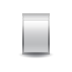 Blank silver double sided flat foil ziplock bag for food or healthy product.