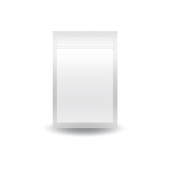Blank white double sided flat foil ziplock bag for food or healthy product.