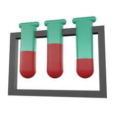 Icon 3D of Test Tubes - Coronavirus and medical element